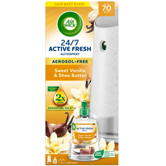 Sweet Vanilla & Shea Butter Aerosol-Free Automatic Spray Kit